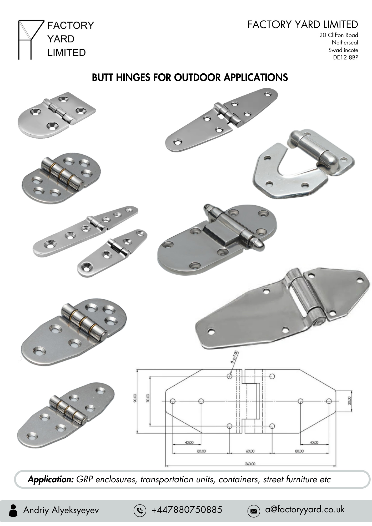 Industrial Butt Hinges for Outdoor Applications